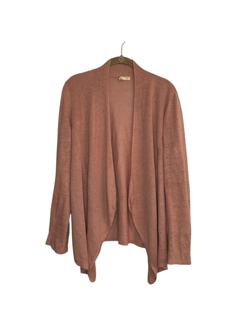 Eileen Fisher Womens Organic Linen Open Front Cardigan In Dusty Rose Size M